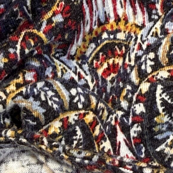 J. Jill Paisley Tunic Top Blouse Sz Large Cotton Modal Knit V Neck Long Sleeves - Picture 12 of 14